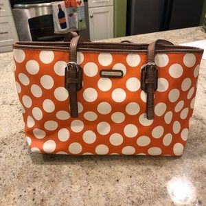 Dana Buchman orange polka dot bag